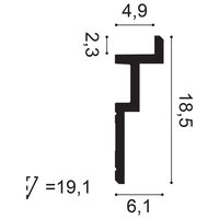 ORAC C396 Eckleiste - 200 x 6,1 x 18,5cm (VE = 16Mt)