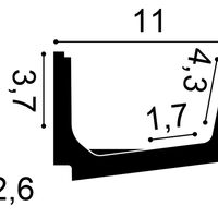 ORAC C357 Indirekte Beleuchtung - 200 x 11 x 7,1cm (VE = 16Mt)