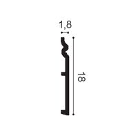 ORAC SX206 Sockelleiste - 200 x 1,8 x 18cm (VE = 18Mt)